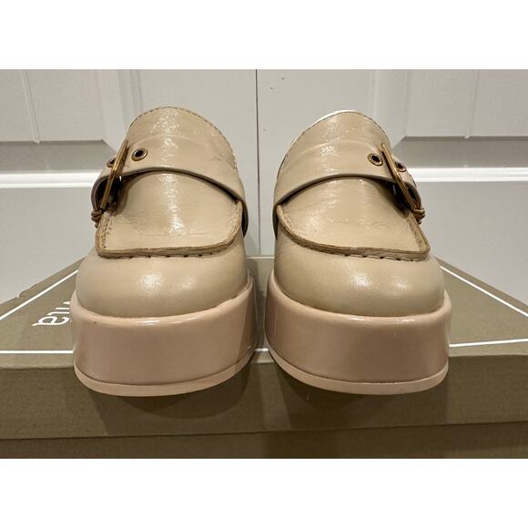 Women's Tan Loafers with Buckle Detail - Picture 5 of 12